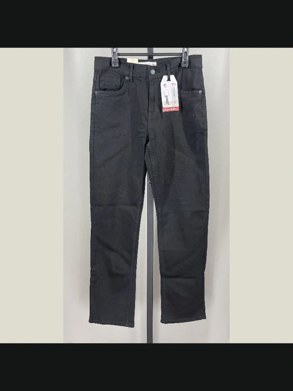 NEW Levis Jeans Boys 18 29 black denim straight leg casual classic